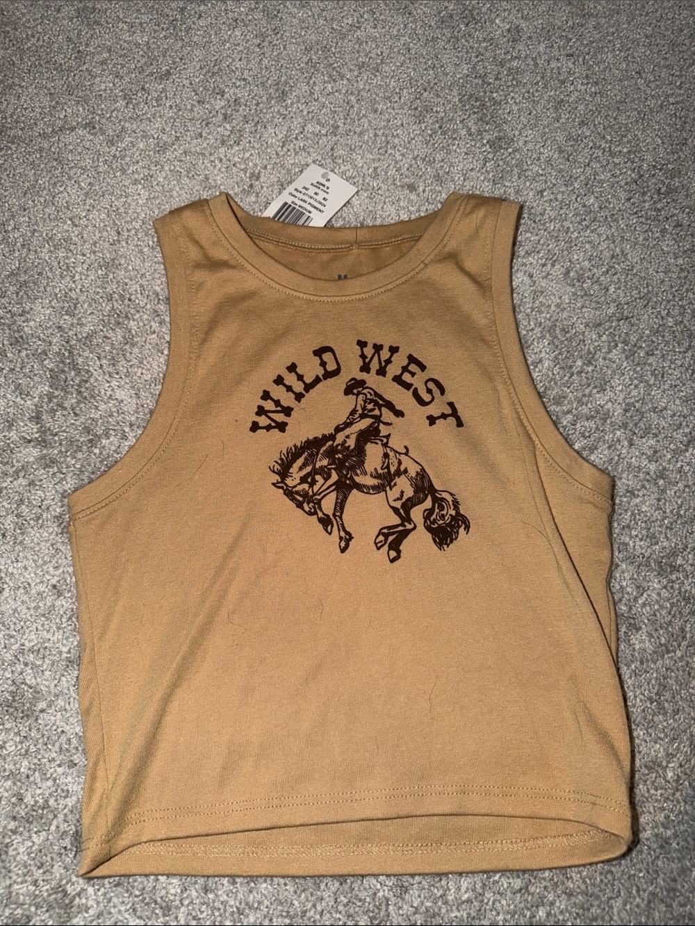 Wild West Graphic Tank Top - Tan